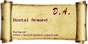 Dostal Armand névjegykártya